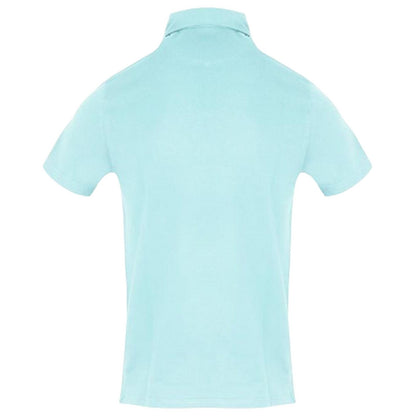 Skyblue Washed - Back - Aquascutum Mens Woven Embroidered Polo Shirt