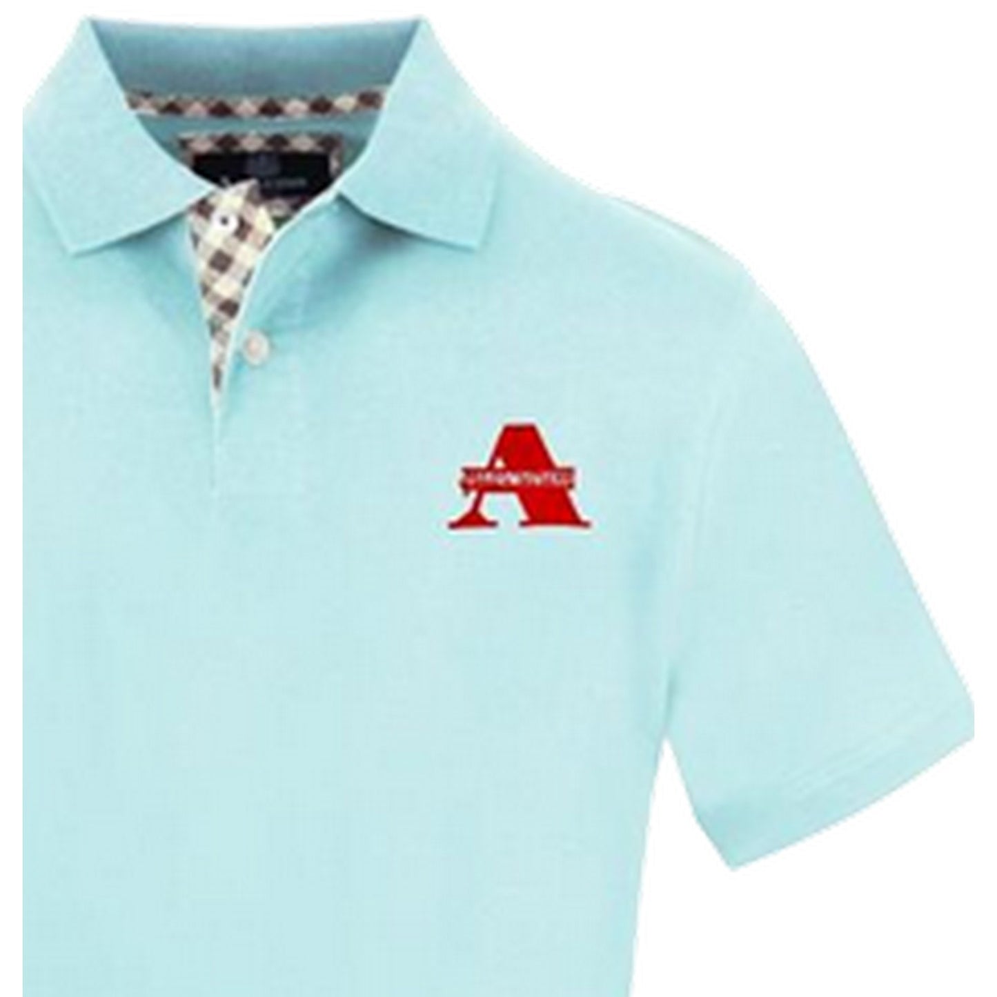 Skyblue Washed - Side - Aquascutum Mens Woven Embroidered Polo Shirt