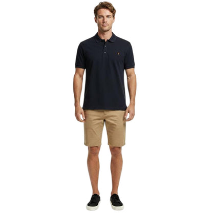 True Navy - Pack Shot - Farah Mens Emerson Short-Sleeved Polo Shirt