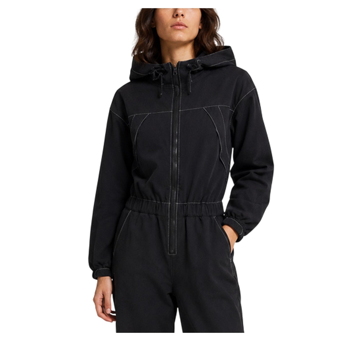 Black - Side - Timberland Womens-Ladies Veneda Hooded Long-Sleeved Jumpsuit