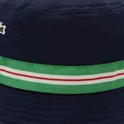 Blue - Side - Lacoste Unisex Adult Stripe Logo Bucket Hat