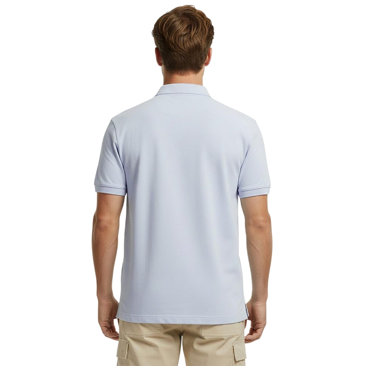Breezy Blue-White - Lifestyle - Tommy Hilfiger Mens Quarter Zip Polo Shirt
