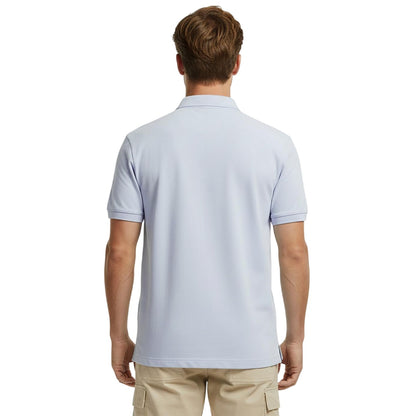 Breezy Blue-White - Lifestyle - Tommy Hilfiger Mens Quarter Zip Polo Shirt