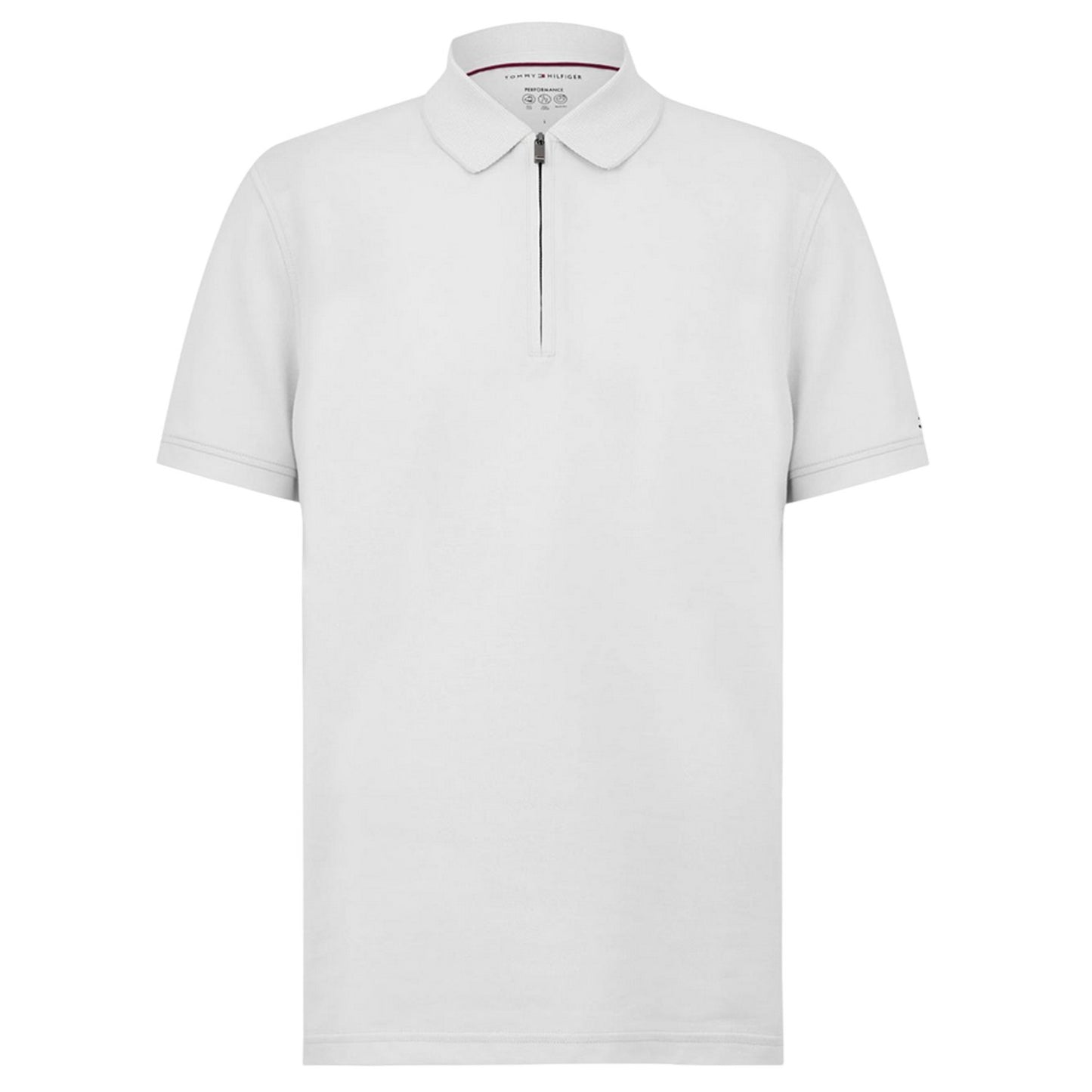 Ivory-White - Front - Tommy Hilfiger Mens Quarter Zip Polo Shirt