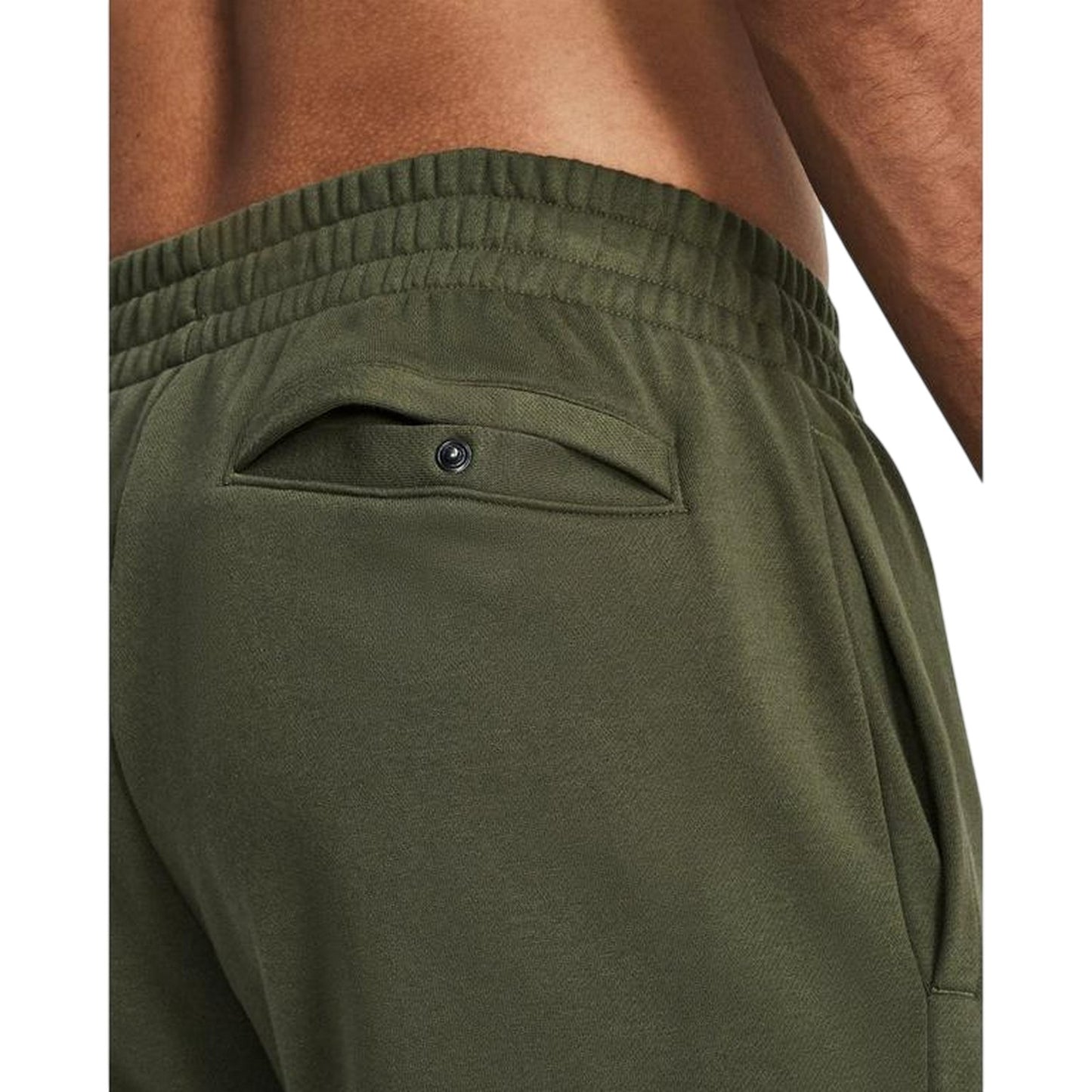 Marine OD Green - Side - Under Armour Mens Rival Fleece Cargo Pocket Joggers