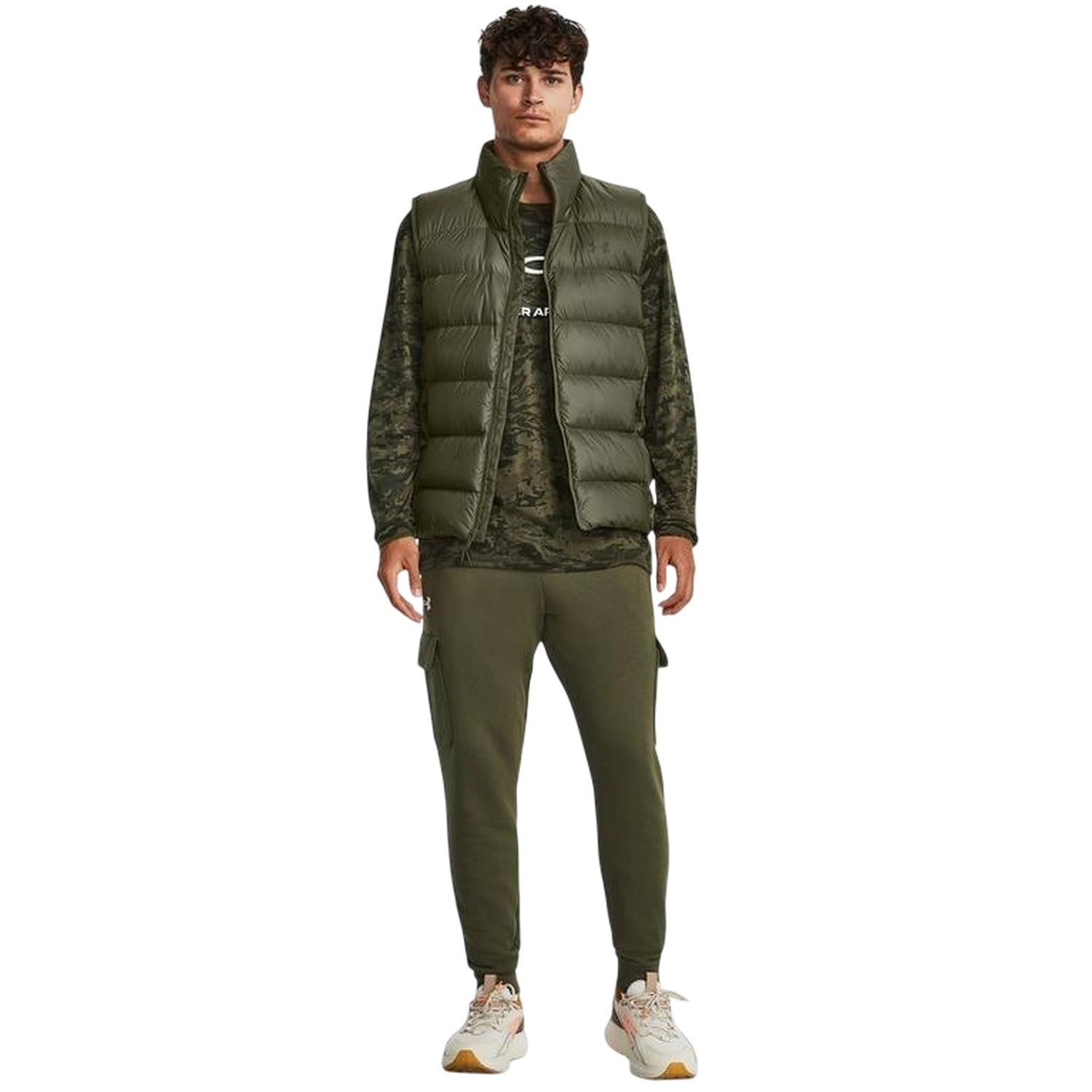 Marine OD Green - Pack Shot - Under Armour Mens Rival Fleece Cargo Pocket Joggers