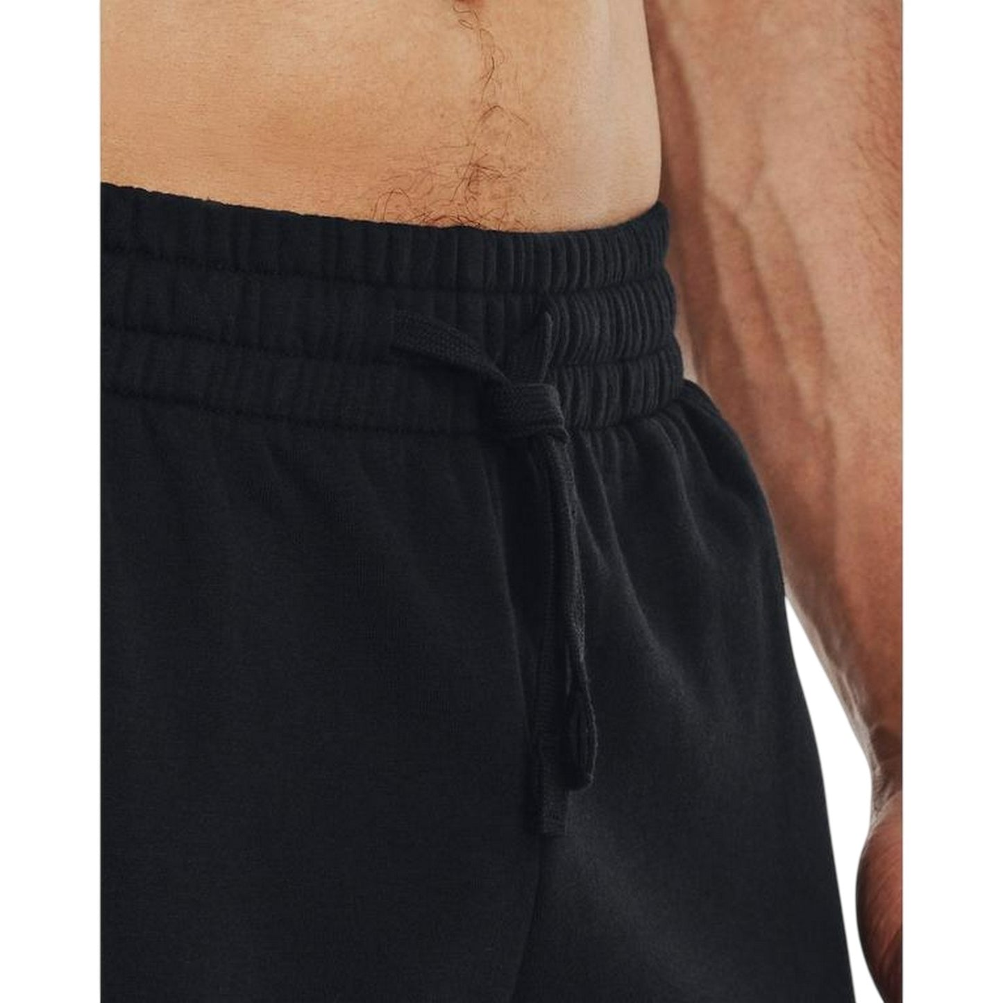 Black-White - Side - Under Armour Mens Rival Fleece Cargo Pocket Joggers