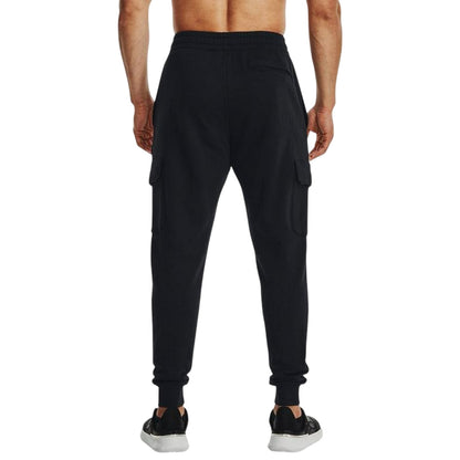 Black-White - Lifestyle - Under Armour Mens Rival Fleece Cargo Pocket Joggers