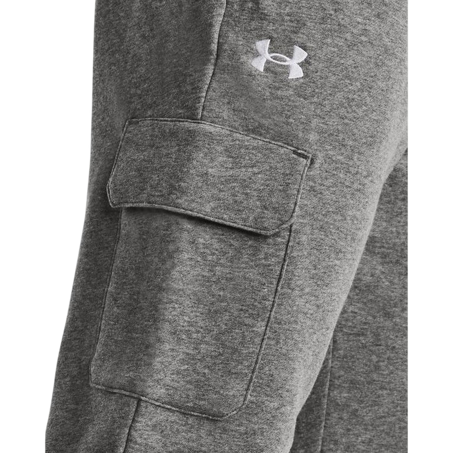 Grey-Black - Side - Under Armour Mens Rival Fleece Cargo Pocket Joggers