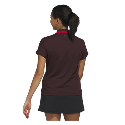 Ruby Red - Back - Adidas Womens-Ladies Collared Polo Shirt
