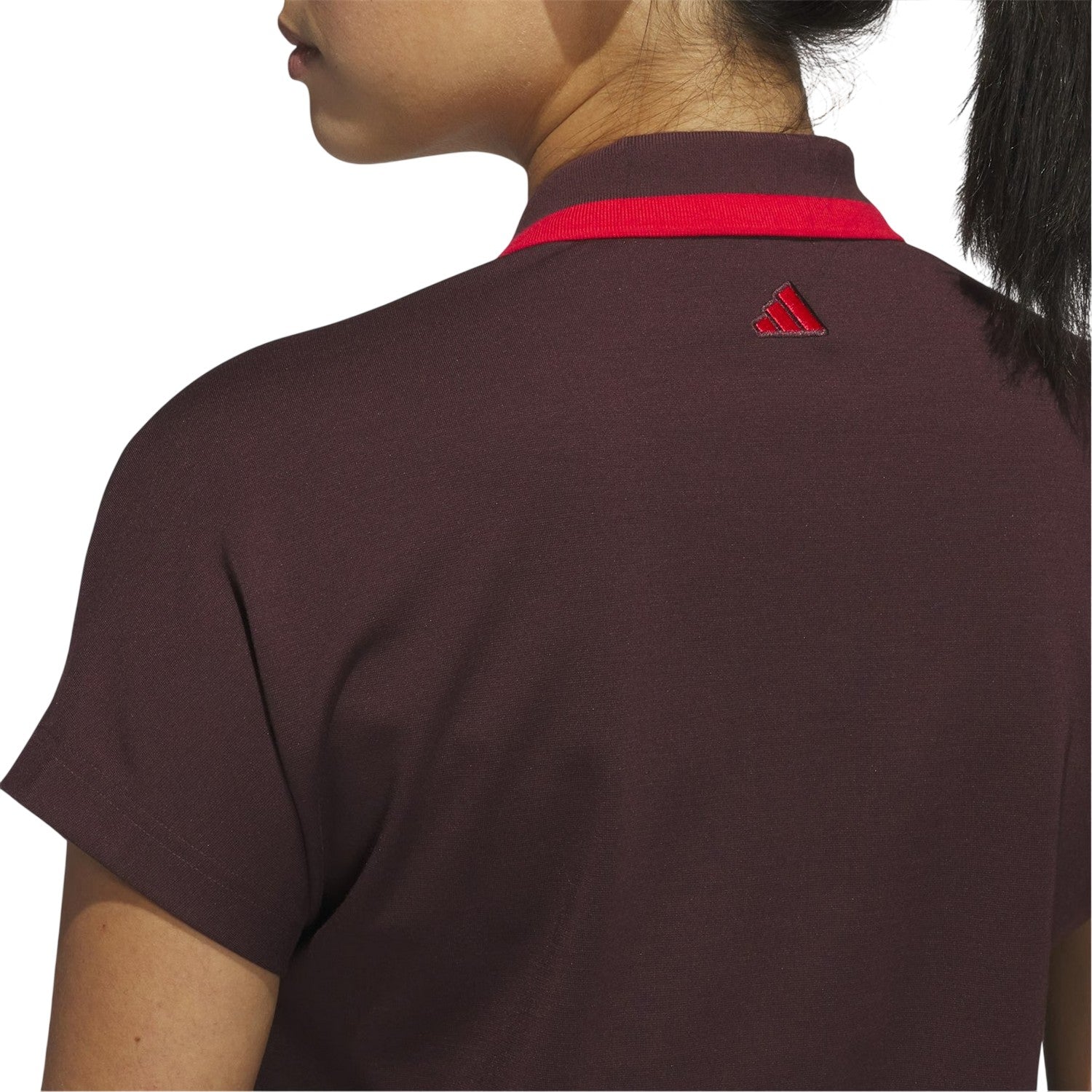 Ruby Red - Side - Adidas Womens-Ladies Collared Polo Shirt