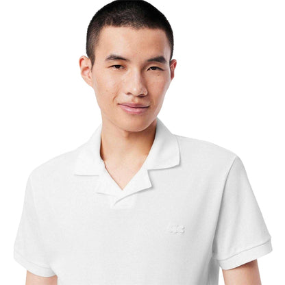 White - Side - Lacoste Mens Paris Open Collar Polo Shirt