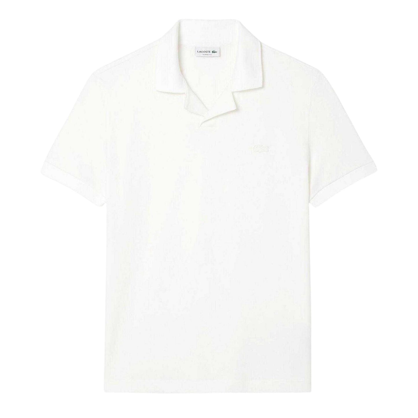 White - Front - Lacoste Mens Paris Open Collar Polo Shirt