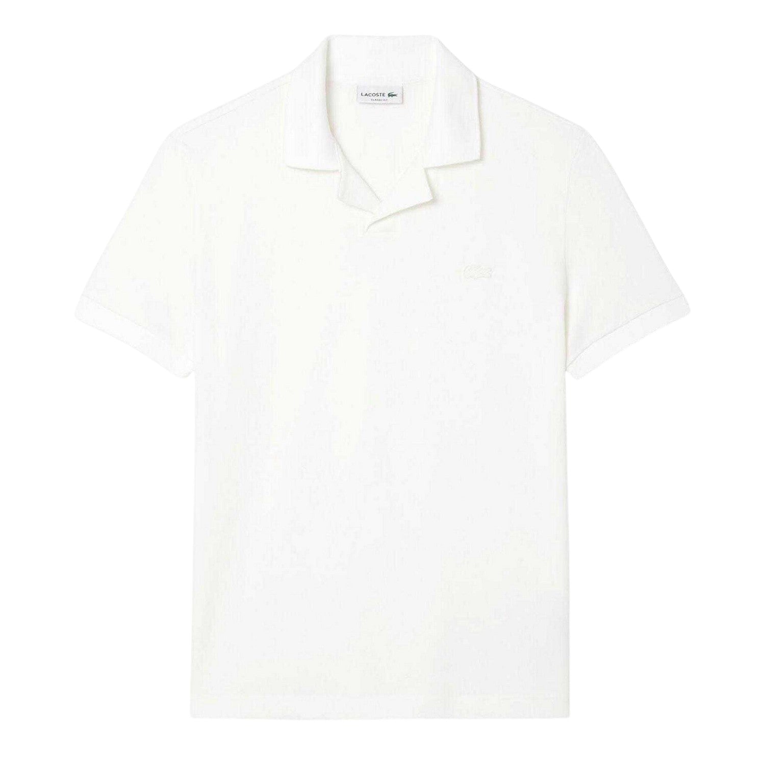 White - Front - Lacoste Mens Paris Open Collar Polo Shirt