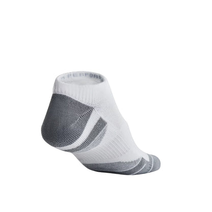 White-Grey - Back - Under Armour Unisex Adult Performance No-Show Socks (Pack of 3)