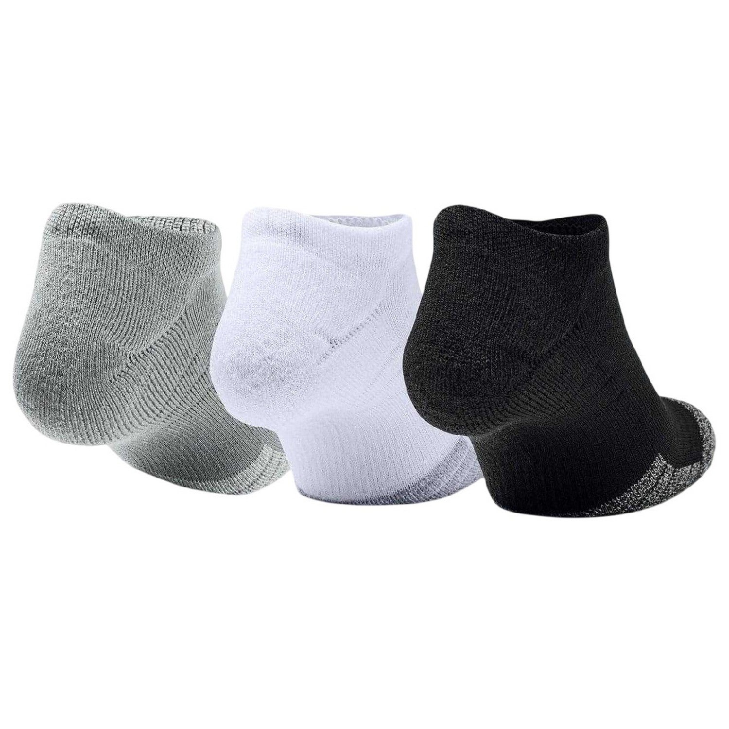 Black-Grey-White - Back - Under Armour Unisex Adult Performance No-Show Socks (Pack of 3)