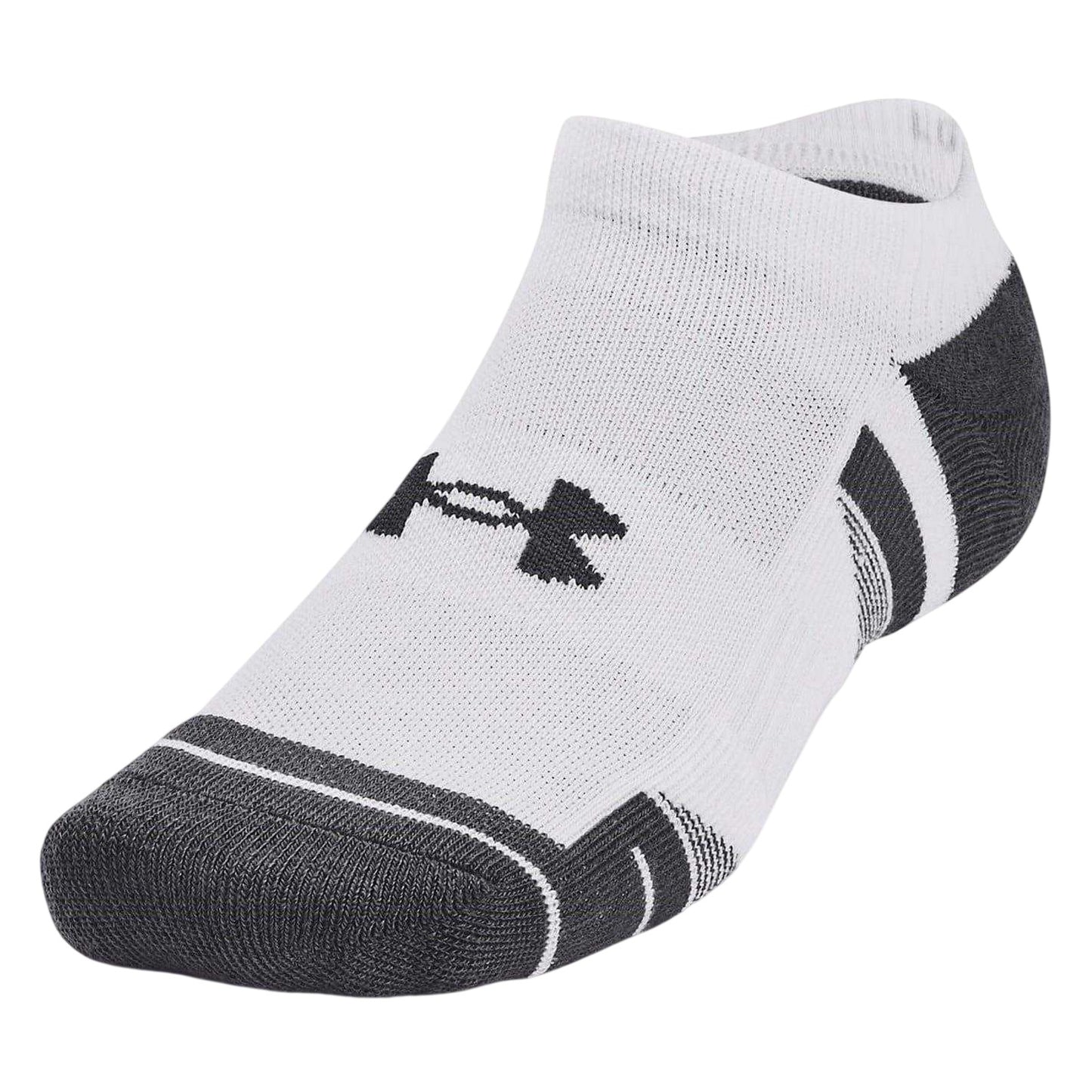 White - Side - Under Armour Unisex Adult Performance No-Show Socks (Pack of 3)