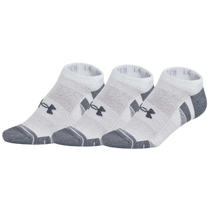 White-Grey - Front - Under Armour Unisex Adult Performance No-Show Socks (Pack of 3)