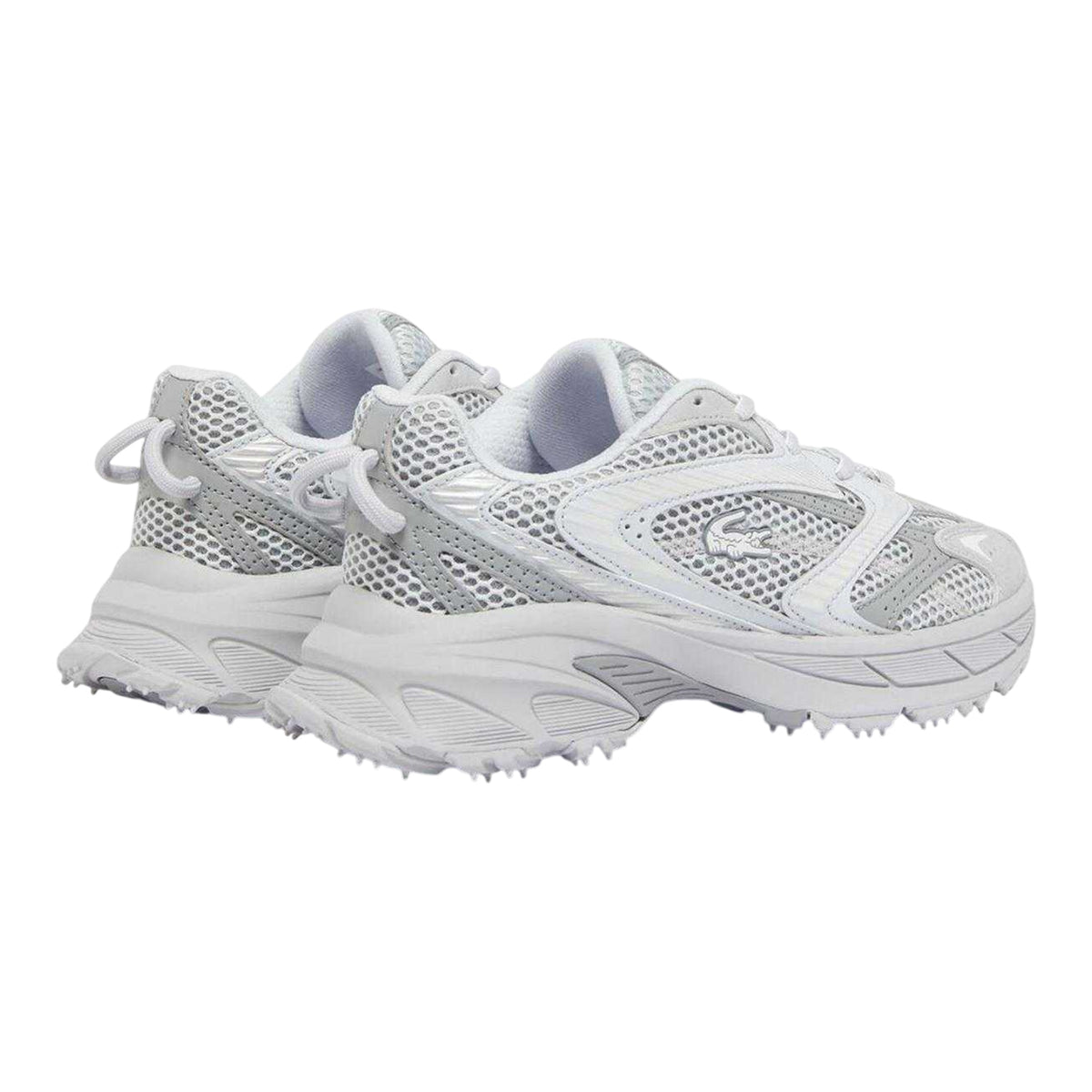Grey - Back - Lacoste Mens L003 Neo Shot Leather Trainers