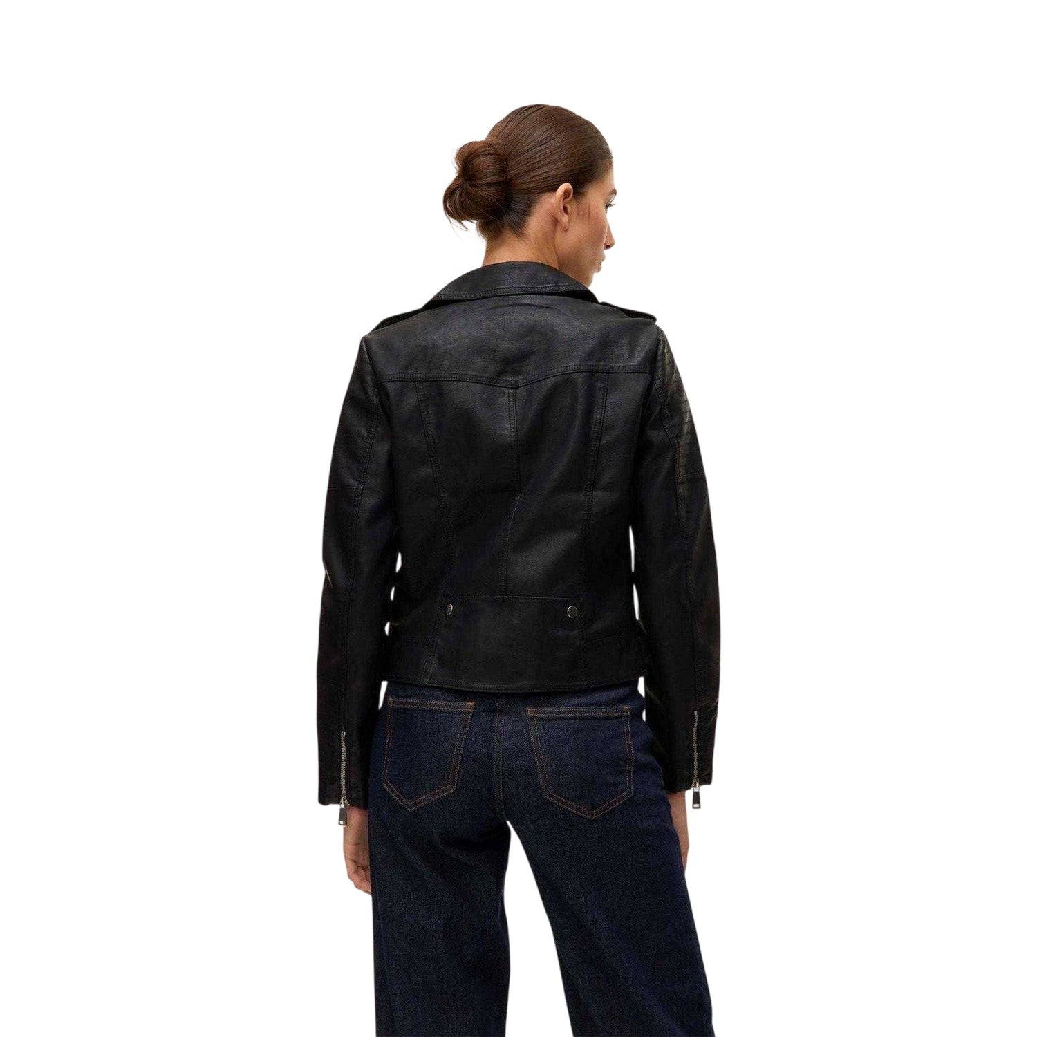 Black - Back - Vero Moda Womens-Ladies Kerriultra Biker Jacket