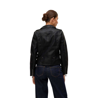 Black - Back - Vero Moda Womens-Ladies Kerriultra Biker Jacket