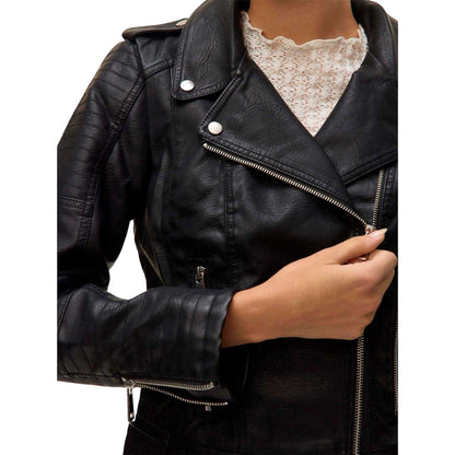 Black - Side - Vero Moda Womens-Ladies Kerriultra Biker Jacket