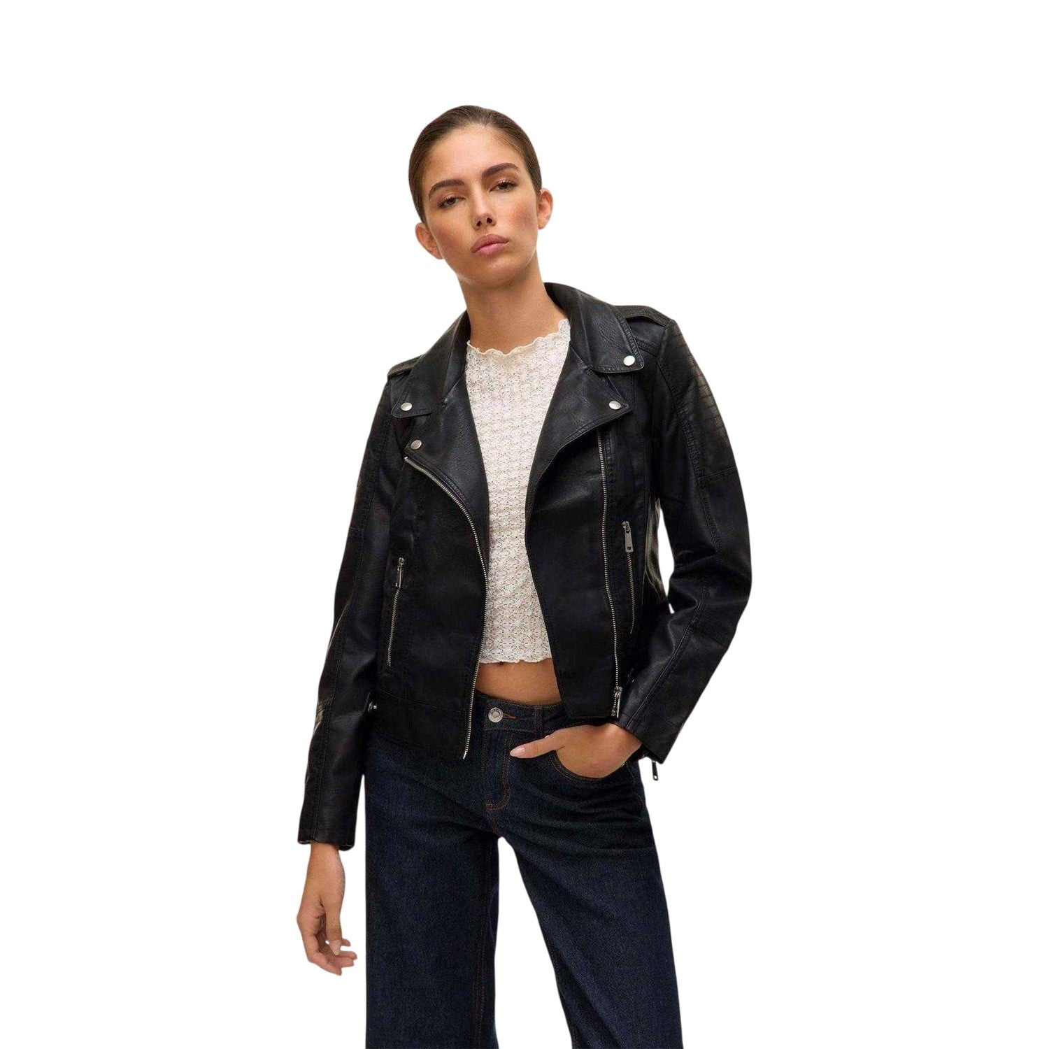 Black - Lifestyle - Vero Moda Womens-Ladies Kerriultra Biker Jacket