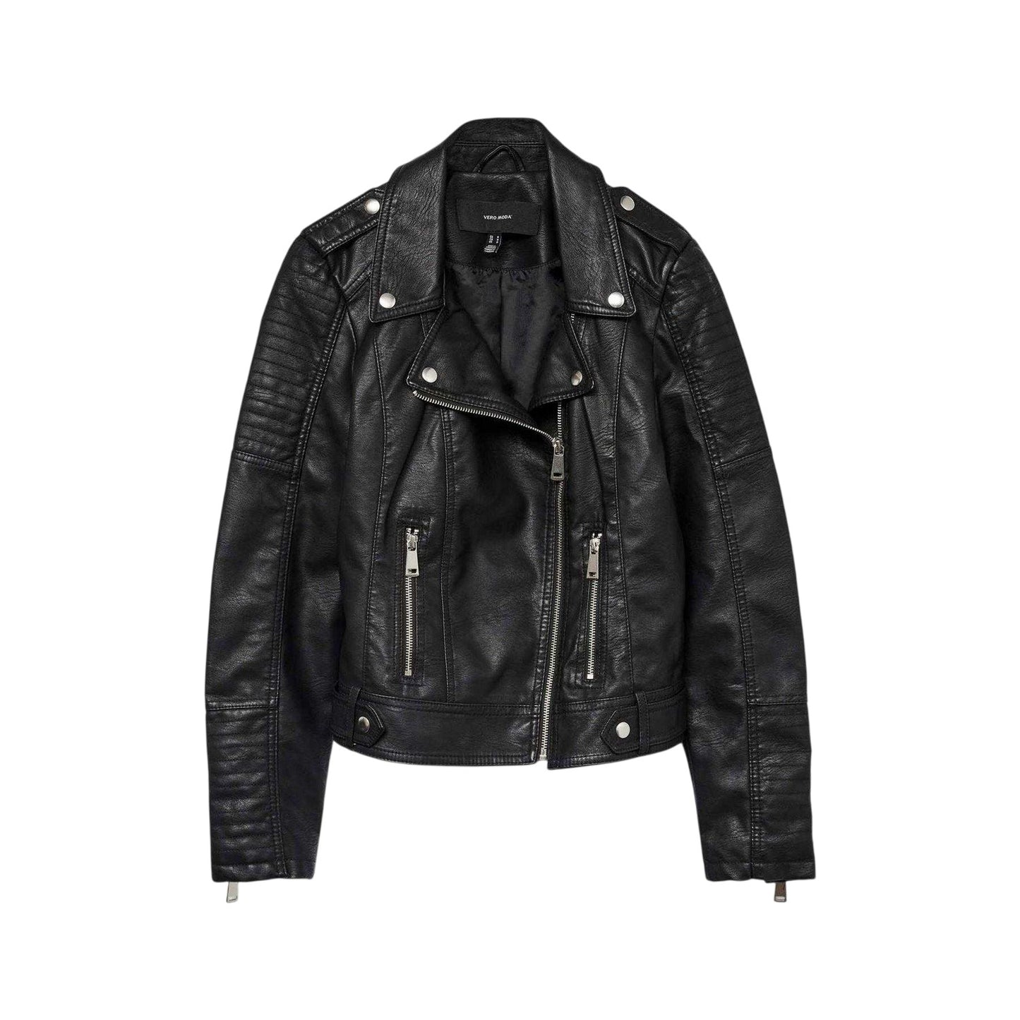 Black - Front - Vero Moda Womens-Ladies Kerriultra Biker Jacket