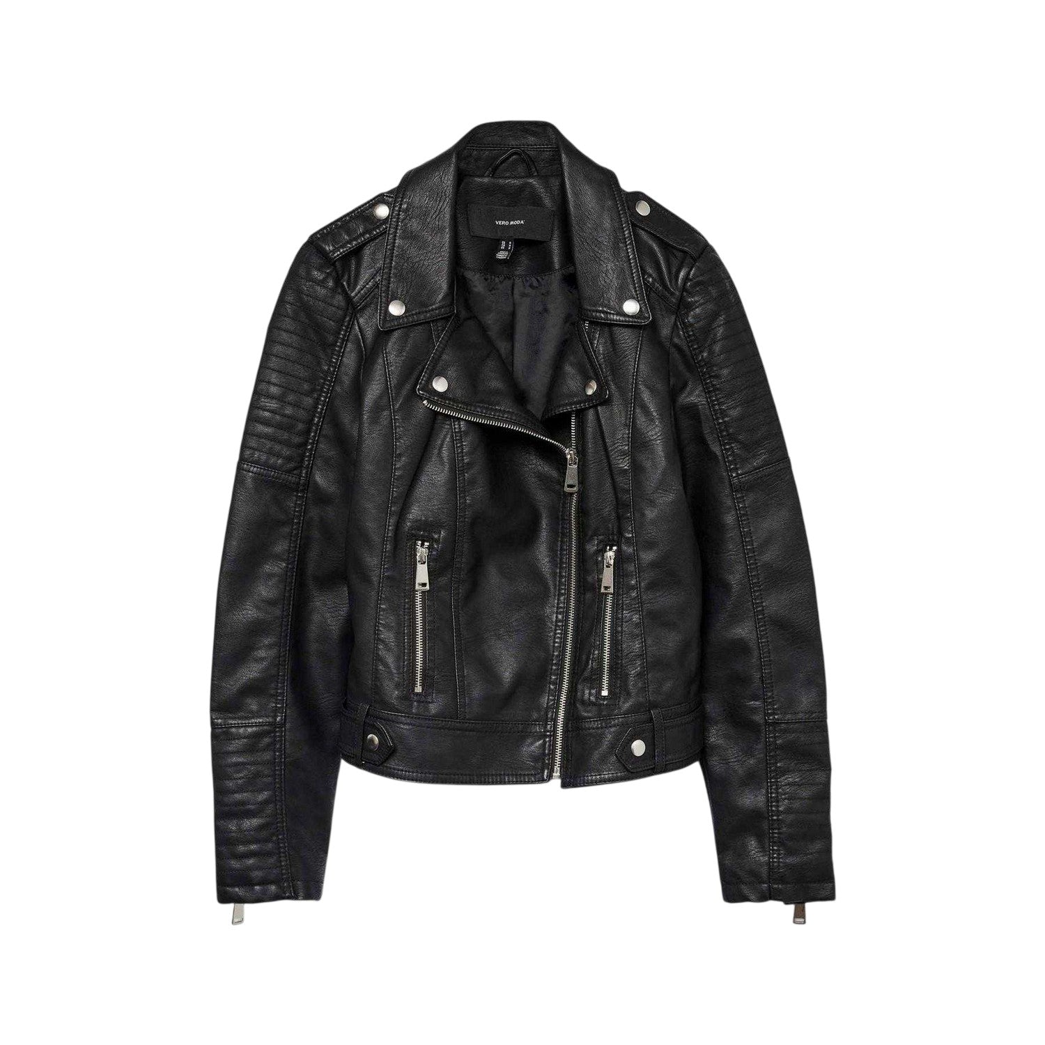 Black - Front - Vero Moda Womens-Ladies Kerriultra Biker Jacket