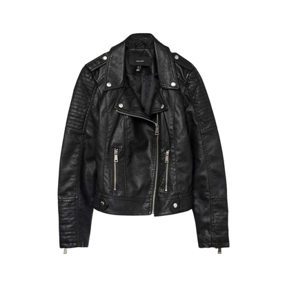 Black - Front - Vero Moda Womens-Ladies Kerriultra Biker Jacket