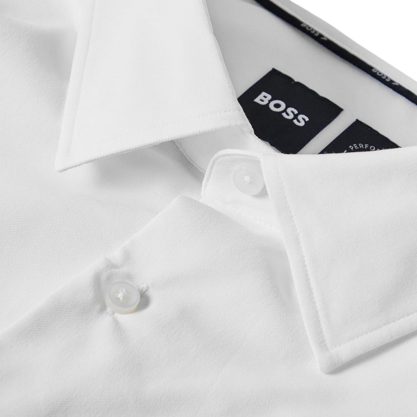 White - Side - Boss Mens P-Hank Oxford Kent Collar Shirt