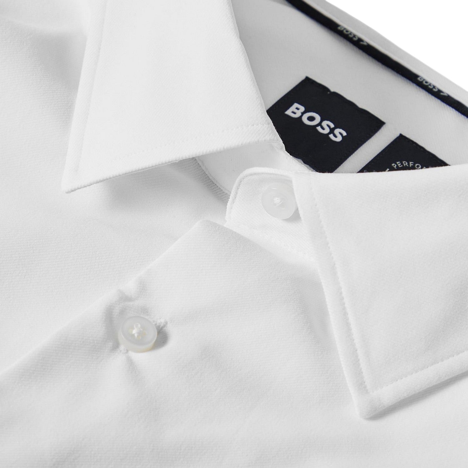 White - Side - Boss Mens P-Hank Oxford Kent Collar Shirt
