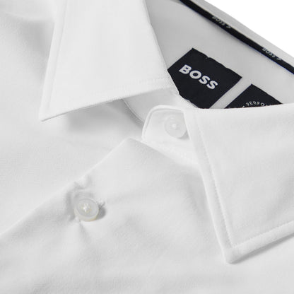White - Side - Boss Mens P-Hank Oxford Kent Collar Shirt