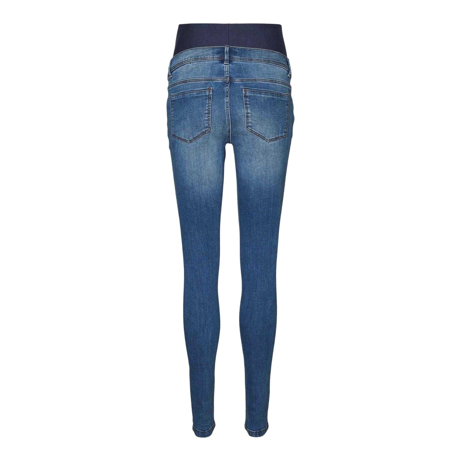 Denim Blue - Back - Mamalicious Womens-Ladies Mila Maternity Jeans