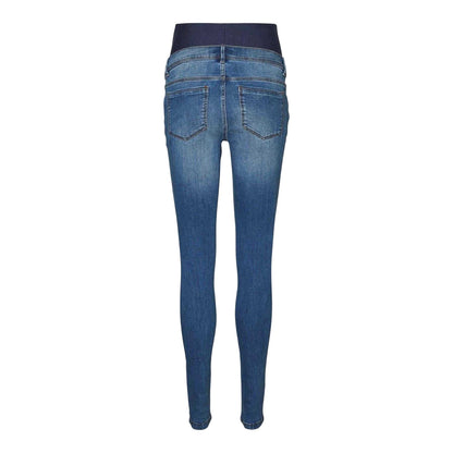 Denim Blue - Back - Mamalicious Womens-Ladies Mila Maternity Jeans