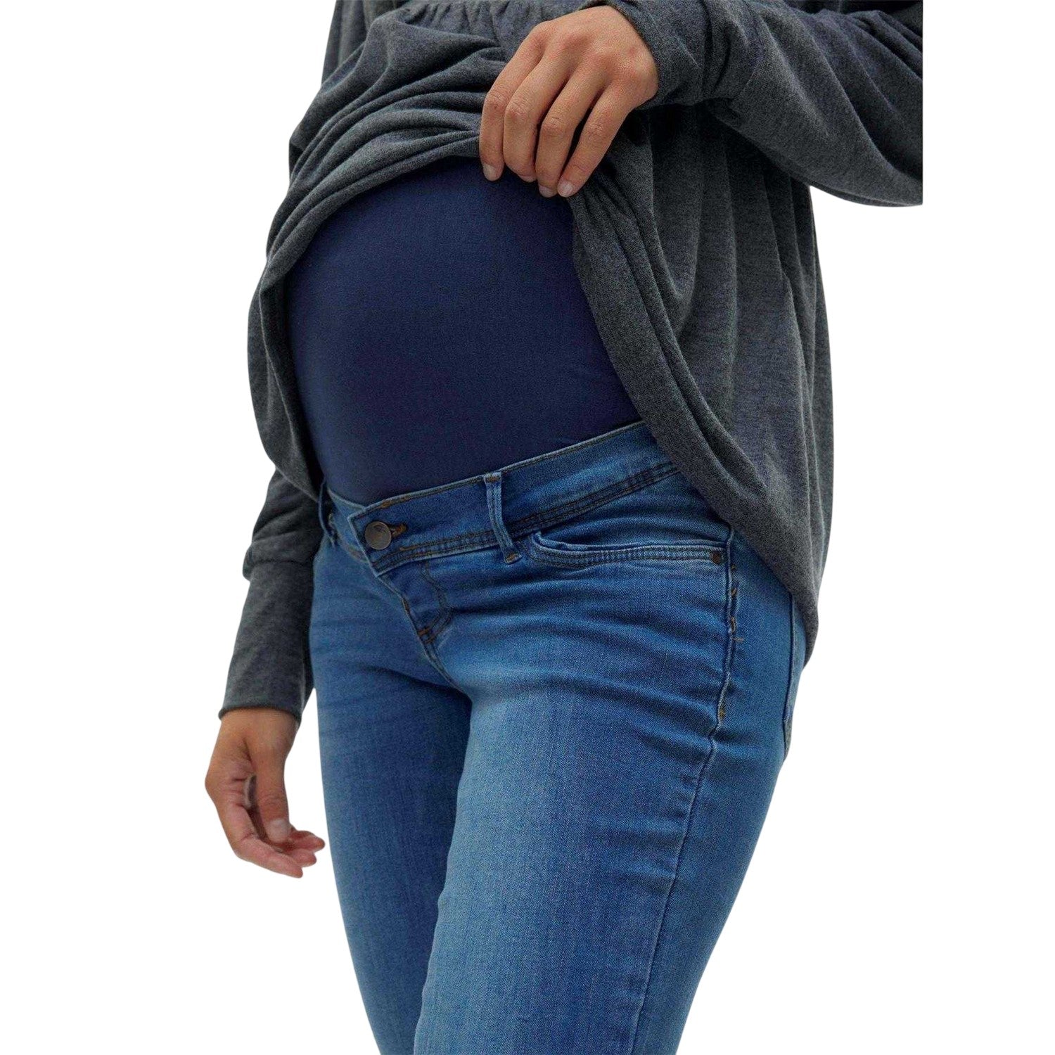 Denim Blue - Lifestyle - Mamalicious Womens-Ladies Mila Maternity Jeans