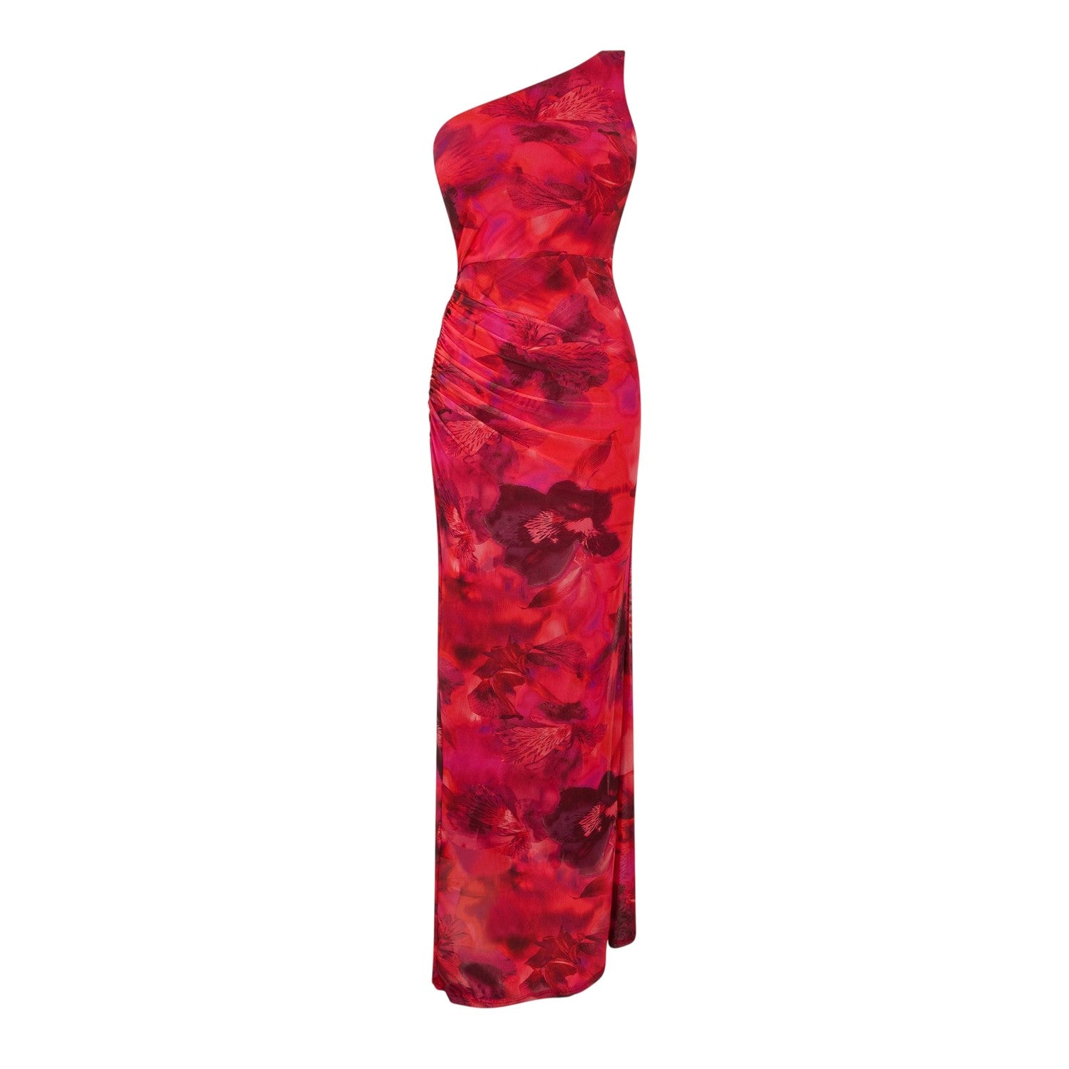 Red - Front - I Saw It First Womens-Ladies Flowers Mesh Maxi Dress