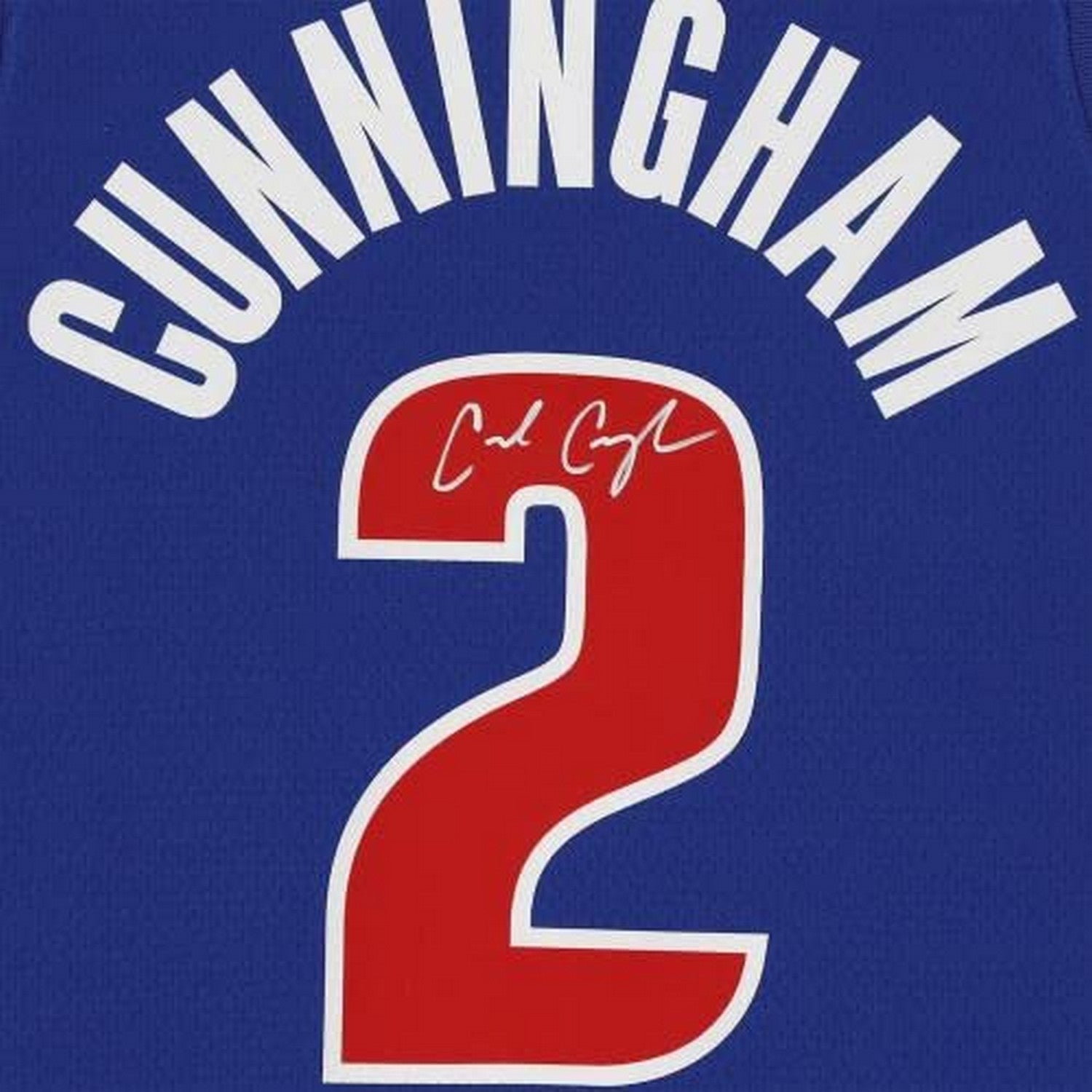 Blue - Side - Nike Childrens-Kids Cunningham Detroit Pistons Basketball Jersey