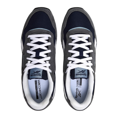 Navy-Grey - Side - Reebok Childrens-Kids Glide Logo Trainers
