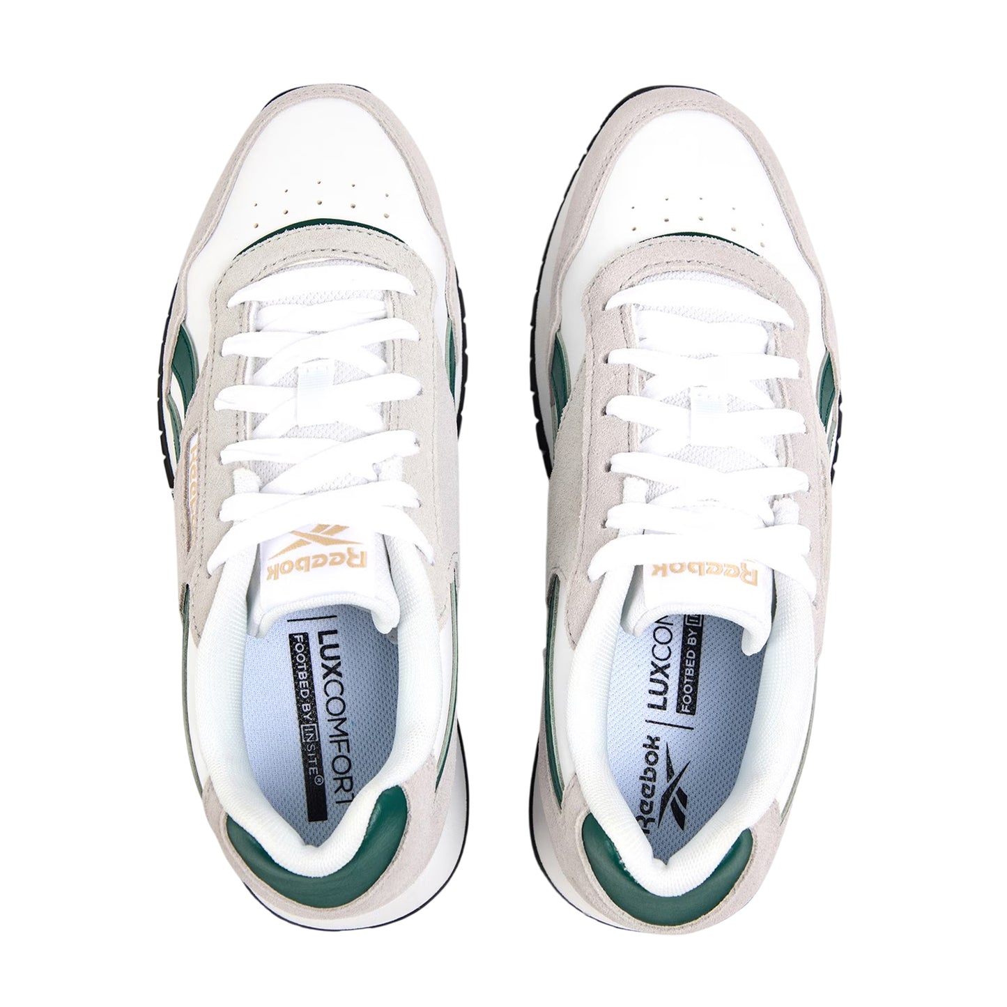 White-Green - Side - Reebok Childrens-Kids Glide Logo Trainers