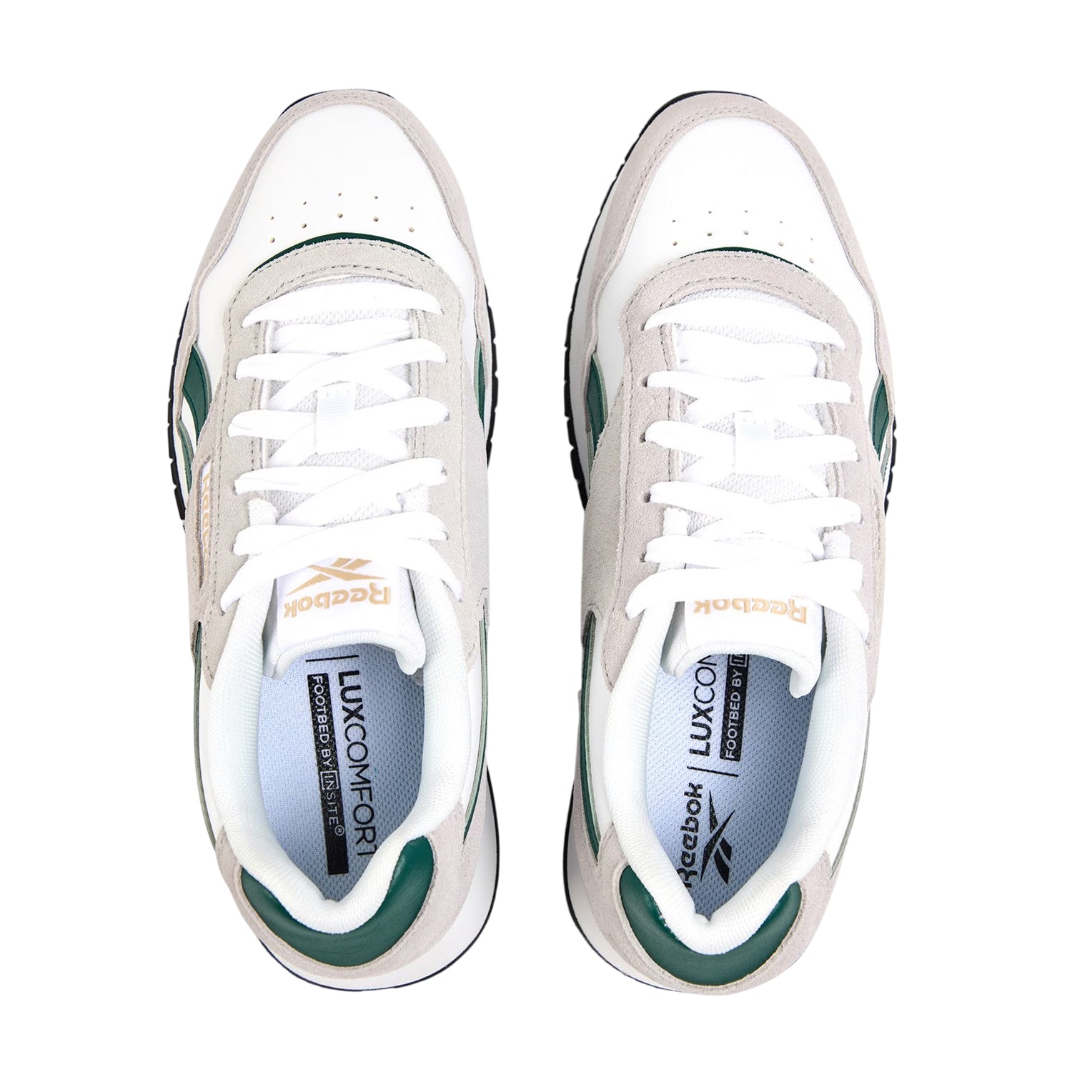 White-Green - Side - Reebok Childrens-Kids Glide Logo Trainers