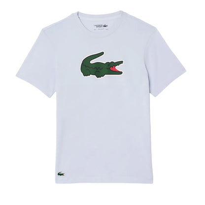 White - Front - Lacoste Mens Logo Ultra Dry Sport T-Shirt