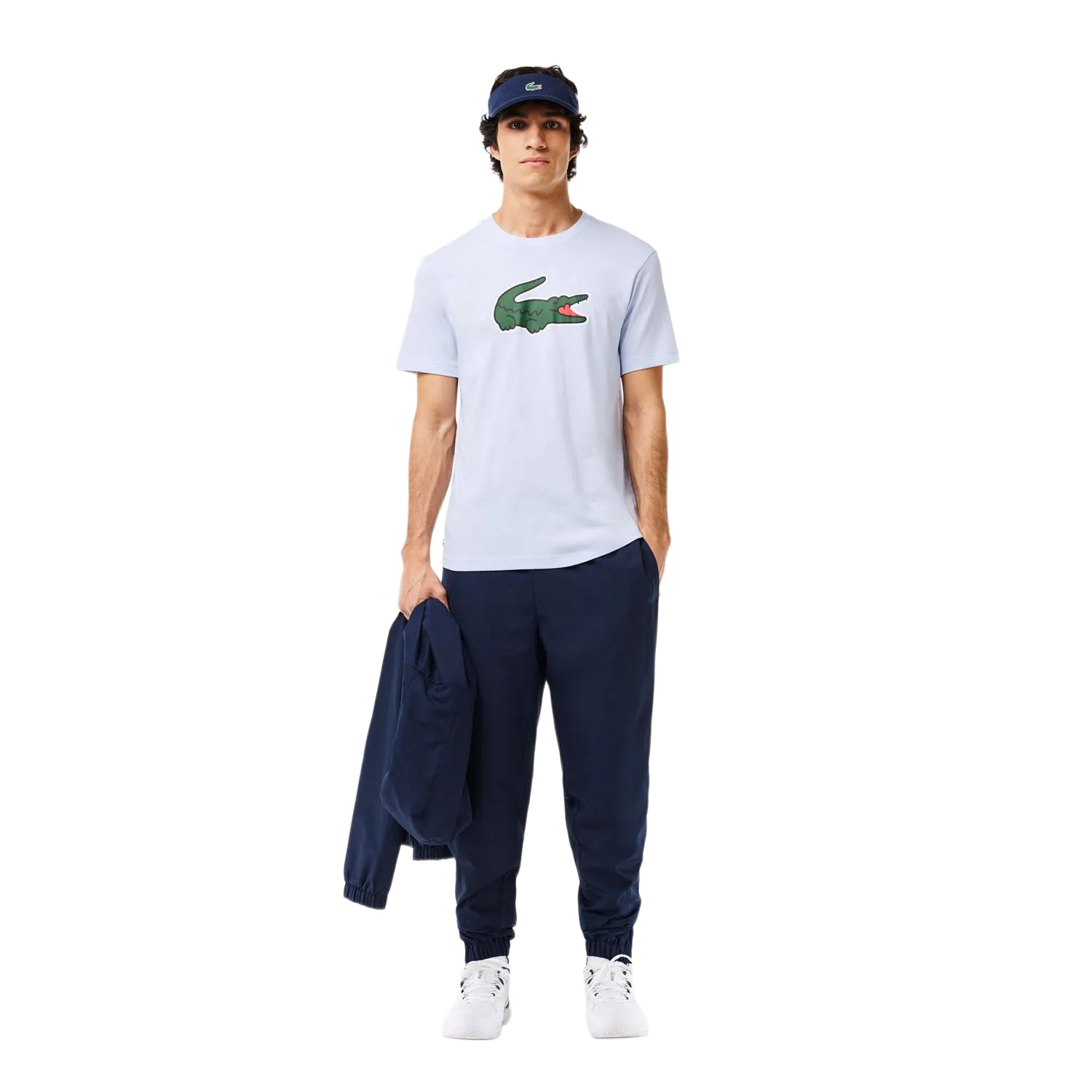 White - Lifestyle - Lacoste Mens Logo Ultra Dry Sport T-Shirt