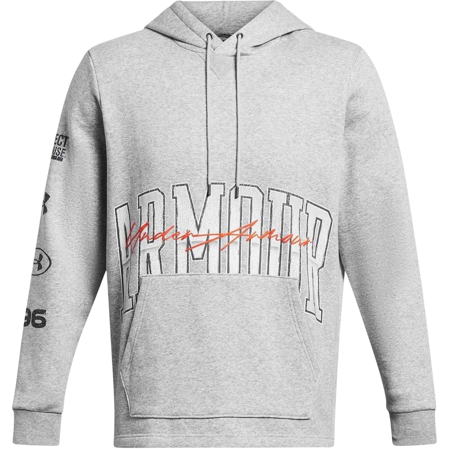 Frost Gray - Front - Under Armour Mens Essential Sleeve Print Hoodie