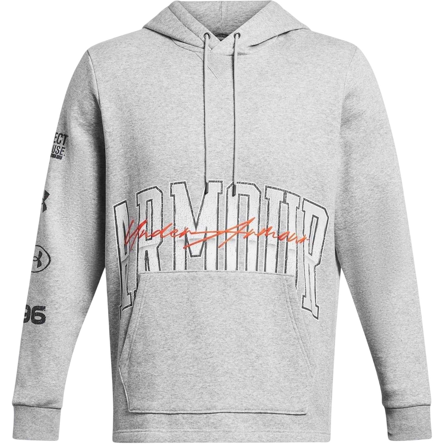 Frost Gray - Front - Under Armour Mens Essential Sleeve Print Hoodie
