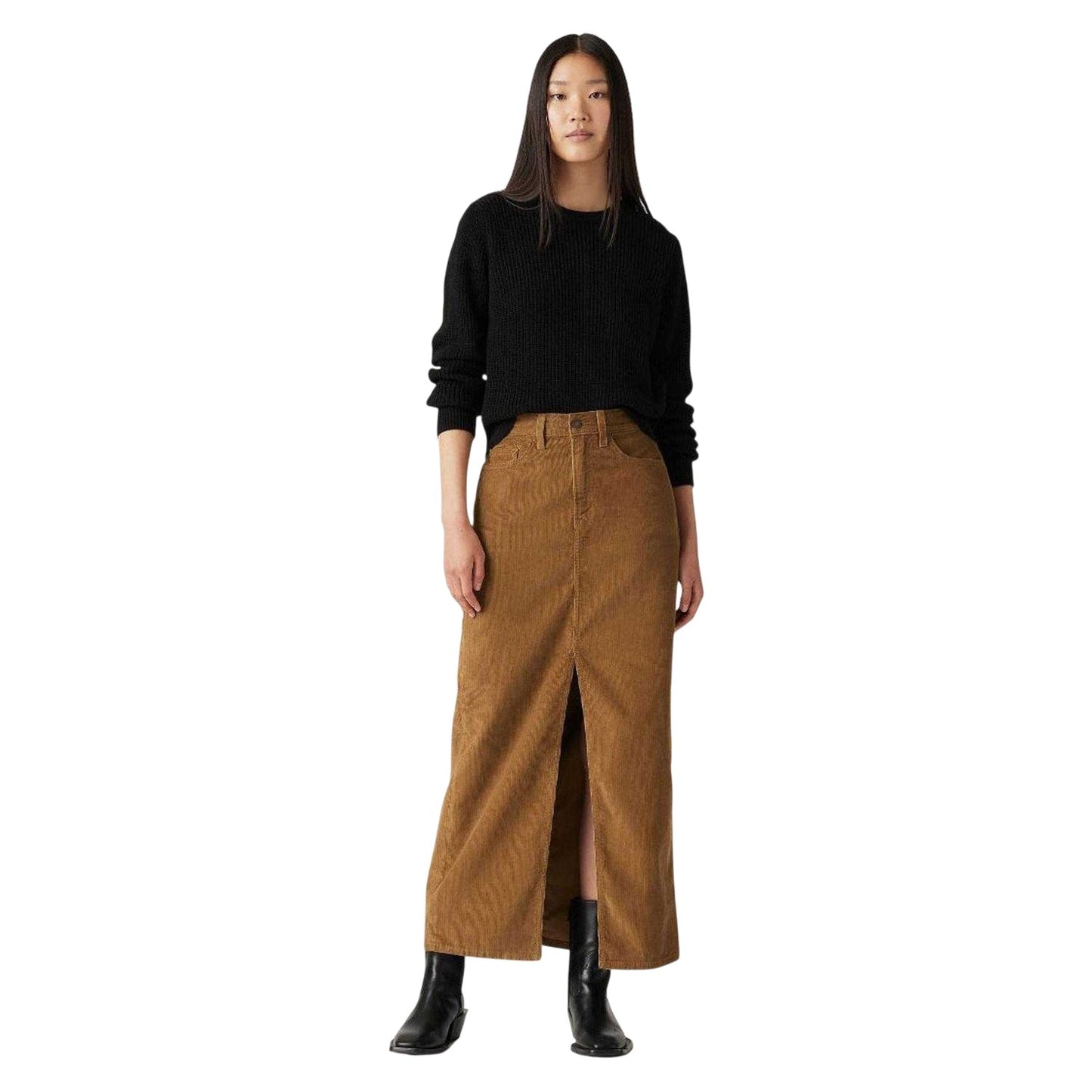 Ermine - Side - Levis Womens-Ladies Denim High Waist Maxi Skirt