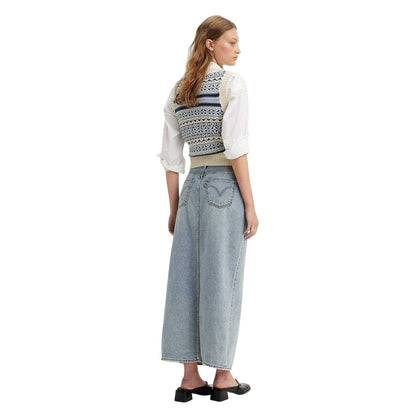 Blue - Back - Levis Womens-Ladies Denim High Waist Maxi Skirt