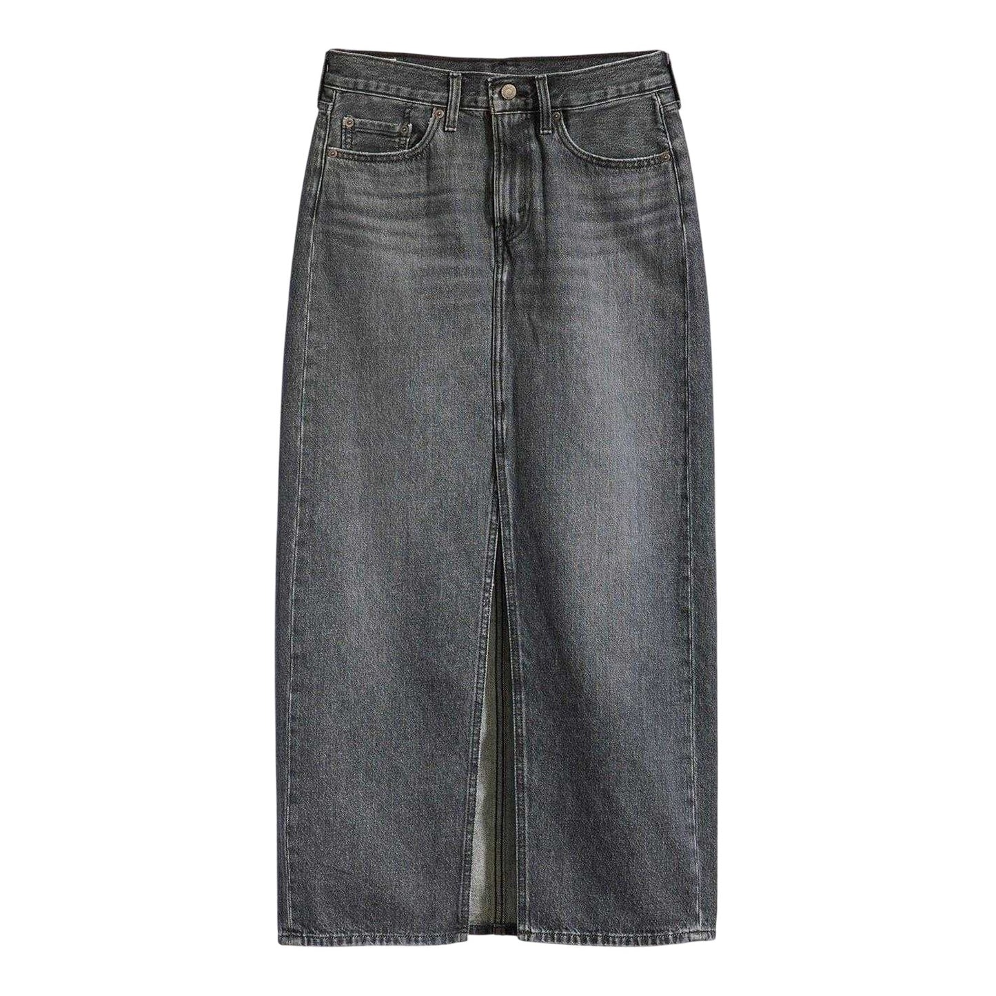 Black - Front - Levis Womens-Ladies Denim High Waist Maxi Skirt