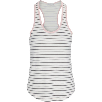 Off White - Front - PJ Salvage Womens-Ladies Striped Racerback Tank Top
