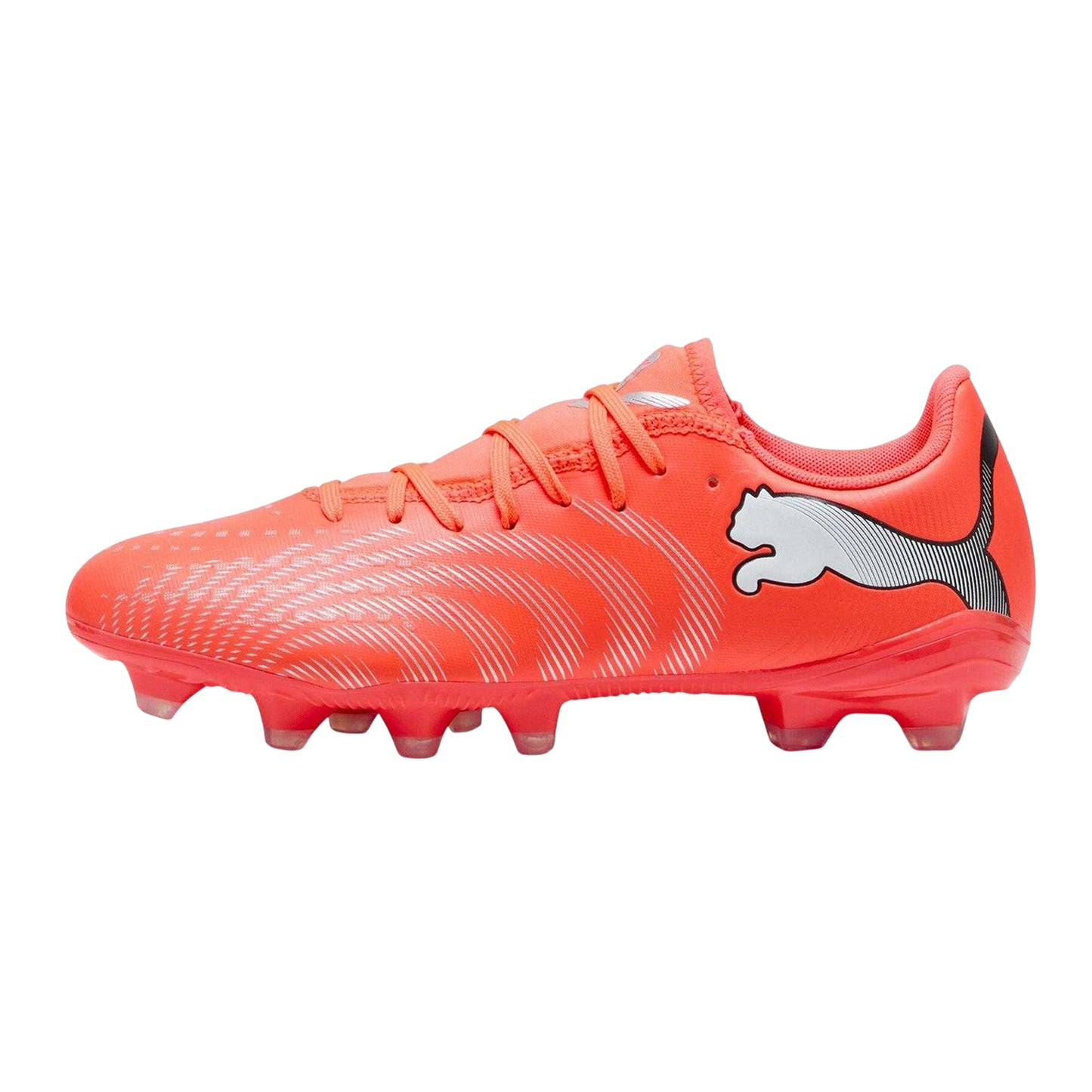 Red-Silver - Back - Puma Womens-Ladies Future 9 Play Firm Ground Football Boots